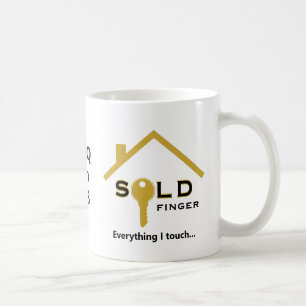SOLDFINGER Roligt Real Gods Agent Realtor Kaffemugg