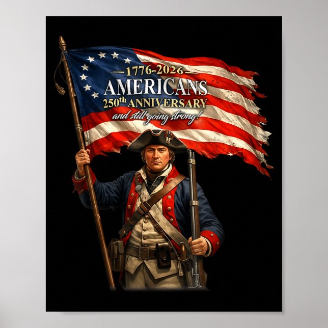 Soldier American Flag Patriotic Pride Illustration Poster (Framsidan)