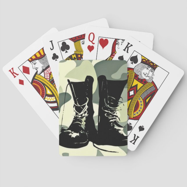Soldier Boots Silhouette-uppspelningskort Casinokort (Baksidan)