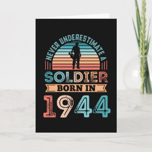 Soldier född 1944, 80:e födelsedagen Gift Veteran Kort