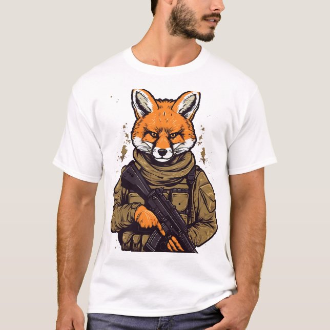 Soldier Fox Arméns militära Fox T Shirt (Framsida)