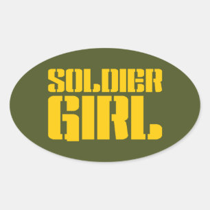 SOLDIER GIRL OVALT KLISTERMÄRKE