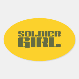 SOLDIER GIRL OVALT KLISTERMÄRKE