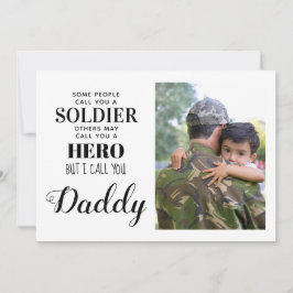 Soldier Hero Military Pappa Fars dag Photo Card Julkort