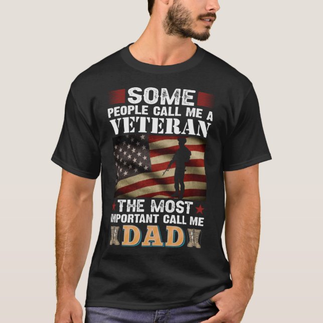 Soldier Honor Duty America People kallar mig Veter T Shirt (Framsida)