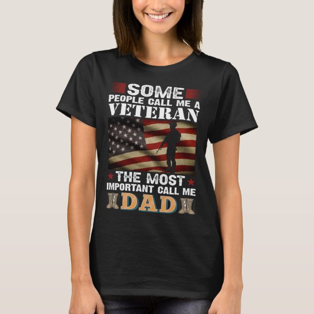 Soldier Honor Duty America People kallar mig Veter T Shirt (Framsida)