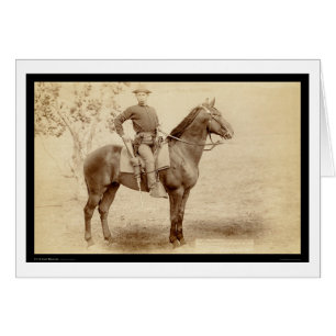 Soldier & Horse på Camp Cheyenne SD 1890 Hälsningskort