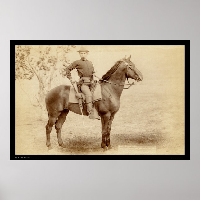 Soldier & Horse på Camp Cheyenne SD 1890 Poster (Framsidan)