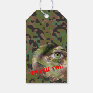 Soldier Joe GI Camouflage Party Gift Märkres Presentetikett