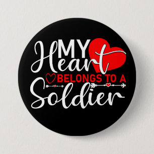 Soldier militära Kärlek Support Button Knapp