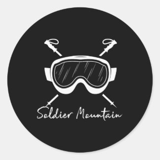 Soldier Mountain Idaho Skidning Skidglasögon Semes Runt Klistermärke