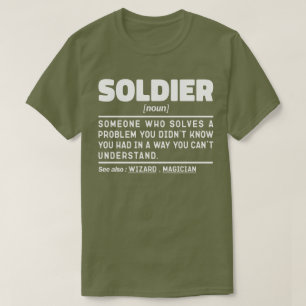 Soldier Noun Definition Retrött Veteran Pappa Cool T Shirt