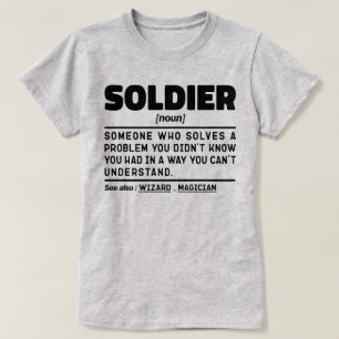 Soldier Noun Definition Retrött Veteran Pappa Cool T Shirt