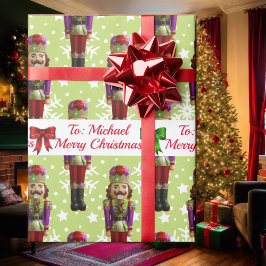 Soldier Nutcracker Personalize Namn jul Snö Presentpapper