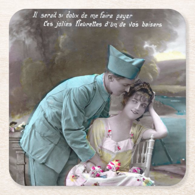 Soldier och Älskare Underlägg Papper Kvadrat (Framsidan)