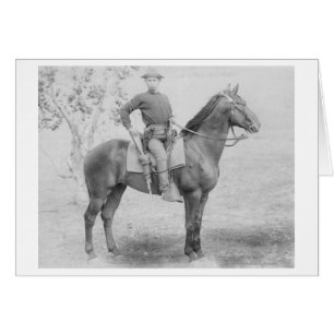 Soldier på hans häst i South Dakota Photograph Hälsningskort