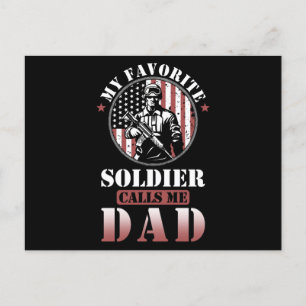 Soldier Pappa Gift USA Vykort