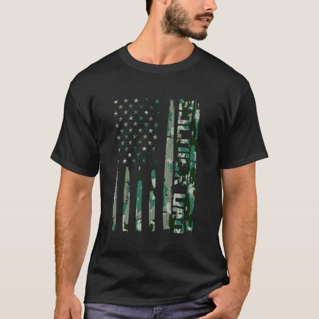 Soldier Pappa Us Flagga Soldier Pappa T Shirt (Framsida)