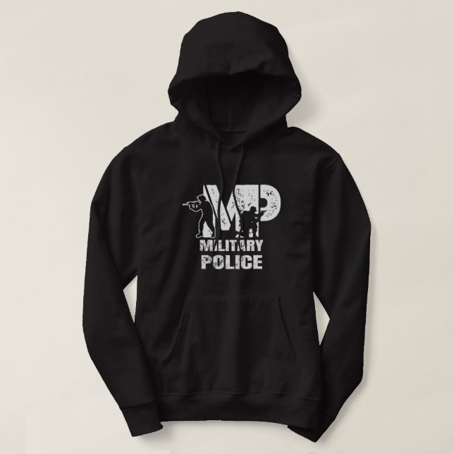 Soldier Retrött Veteran MP Militärpolis Policem Hoodie (Design framsida)