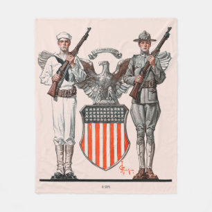 Soldier, Sailor och U.S. Shield Fleecefilt