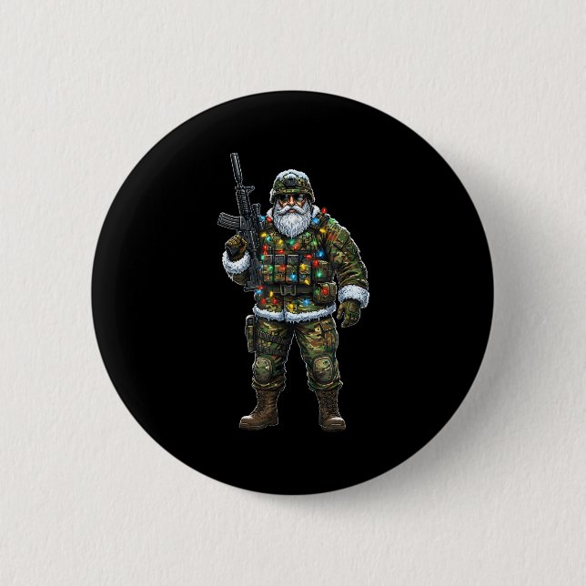 Soldier Santa Camouflage Christmas Military Hunter Knapp (Framsida)