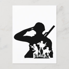 Soldier silhouette anpassa vykort