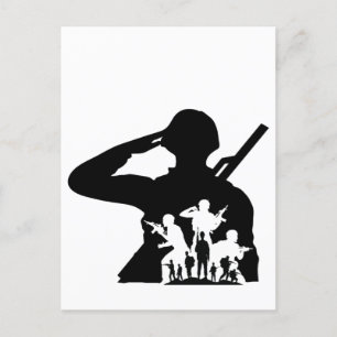 Soldier silhouette anpassa vykort