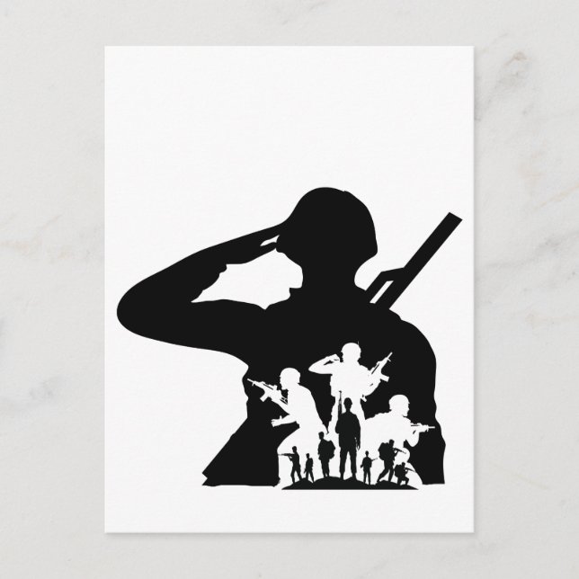 Soldier silhouette anpassa vykort (Framsida)