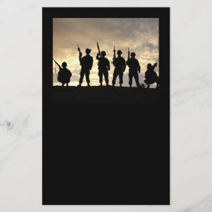 Soldier Silhouettes Stationary Brevpapper