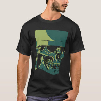 Soldier Skull Simple Modern Black Art Trendig T Shirt