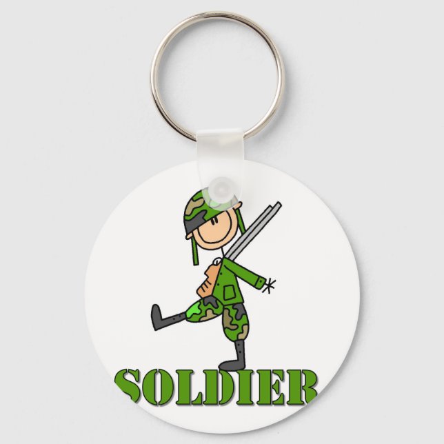 Soldier Stick figur Nyckelring (Framsida)