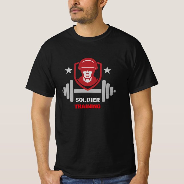 Soldier Strength Training Workout T Shirt (Framsida)