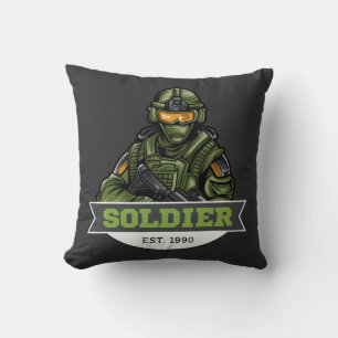 Soldier taktisk logotyp – Militär emblemdesign Kudde