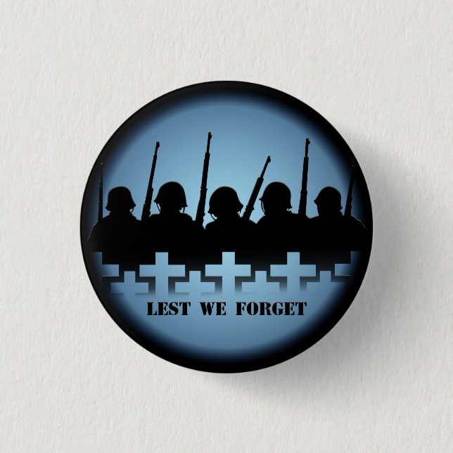 Soldier Tribute Buttons Lest Vi glömmer Krig Butto Knapp (Framsida)
