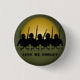 Soldier Tribute Buttons Lest Vi glömmer Krig Butto Knapp
