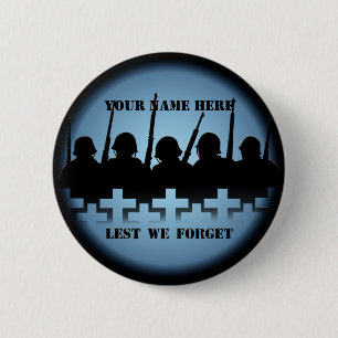 Soldier Tribute Buttons Lest Vi glömmer Krig Butto Knapp