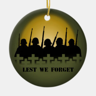 Soldier Tribute Keepsaki Lest we Glömde Ornament