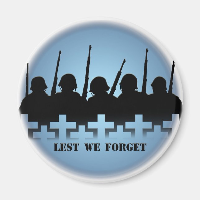 Soldier Tribute Magnet Lest Vi glömmer Krig-gåvor (Framsidan)