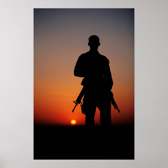 Soldier vid Sunset Poster (Framsidan)