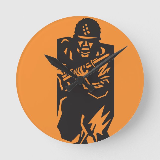 Soldier Wall Clock Rund Klocka (Framsida)