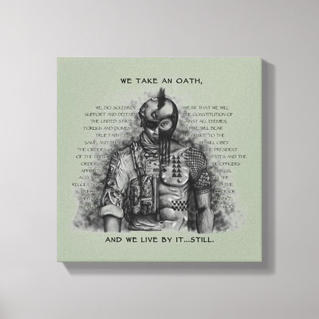 Soldier Warrior - Oath Customize Background Färg Canvastryck (Framsida)
