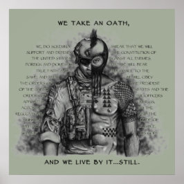 Soldier Warrior - Oath Customize Background Färg Poster