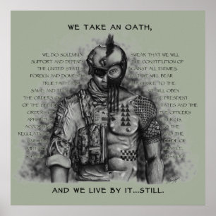 Soldier Warrior - Oath Customize Background Färg Poster