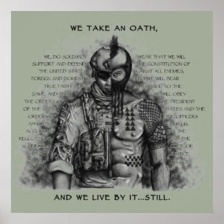 Soldier Warrior - Oath Customize Background Färg Poster