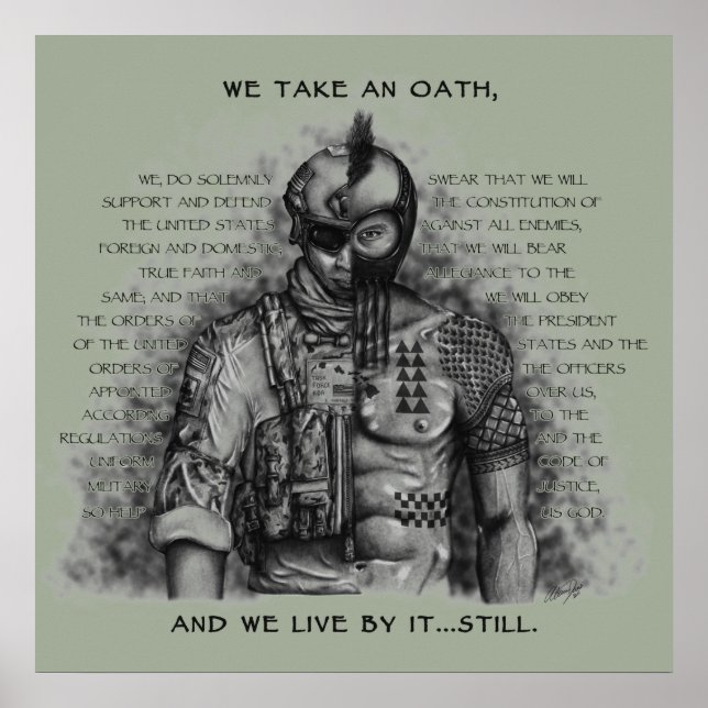 Soldier Warrior - Oath Customize Background Färg Poster (Framsidan)