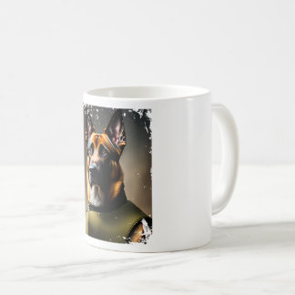 SoldierDsed Belgium Malinois Porträtt for Hund L Kaffemugg