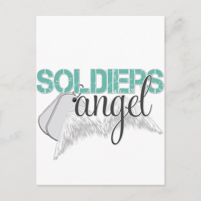 Soldiers Angel-Grönt Vykort (Framsida)