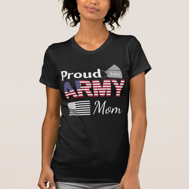 Soldiers familj Proud Army Mamma Independence day T Shirt (Framsida)
