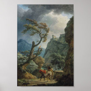 Soldiers i en bergsklyfta (1789) Affisch
