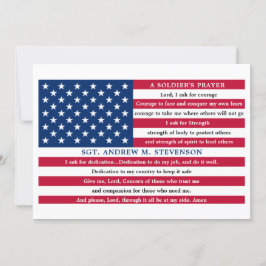 Soldiers Prayer Personlig USA Amerikansk Flagga Tack Kort